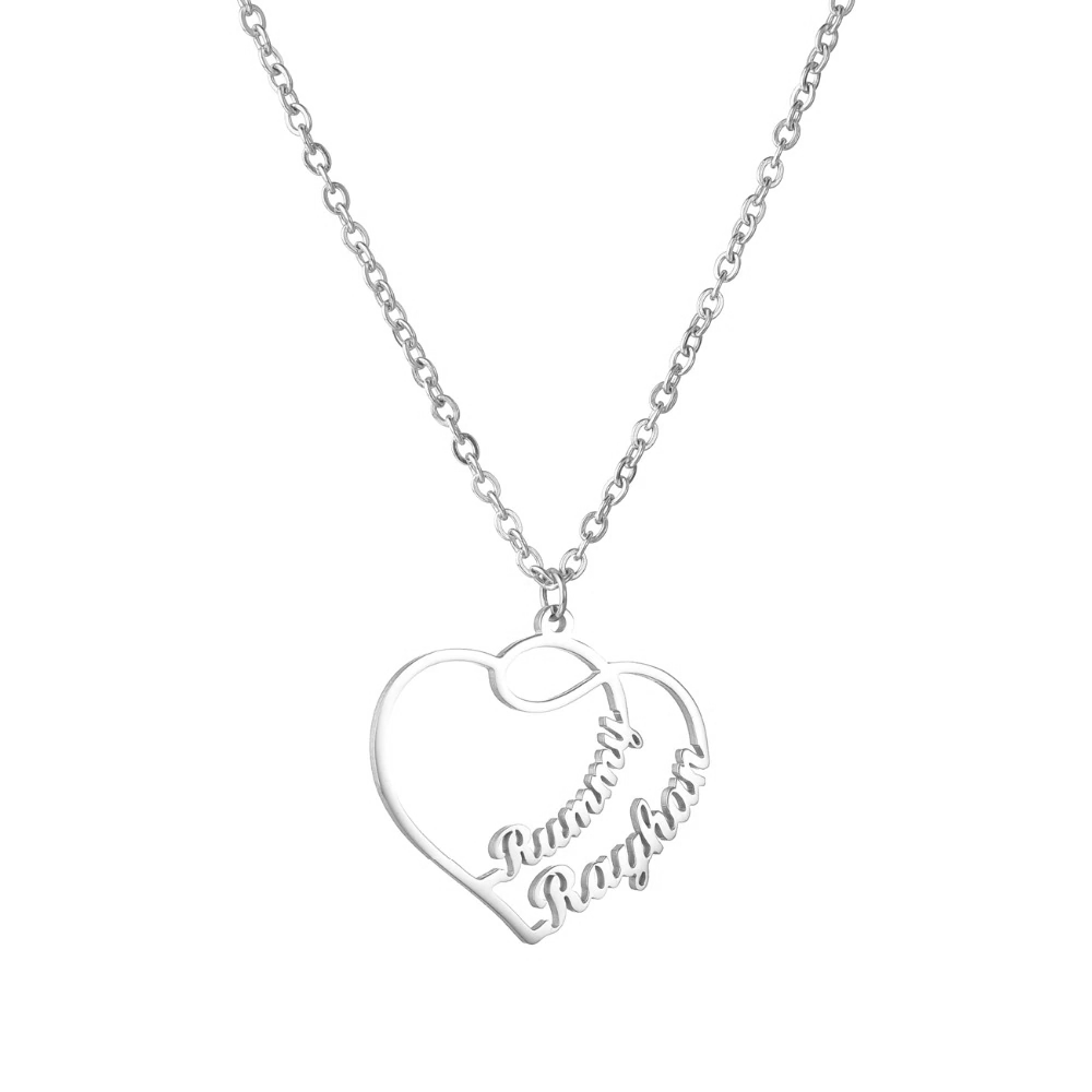 Couple Heart Name Pendant - Lavstra