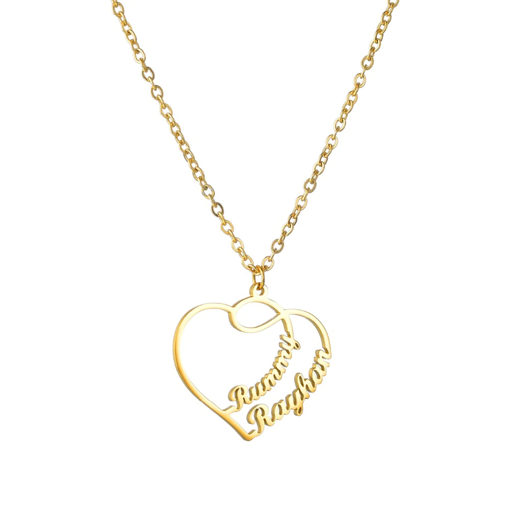 Couple Heart Name Pendant - Lavstra