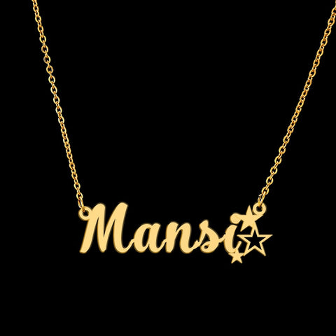 Star Name Plated Name Necklace