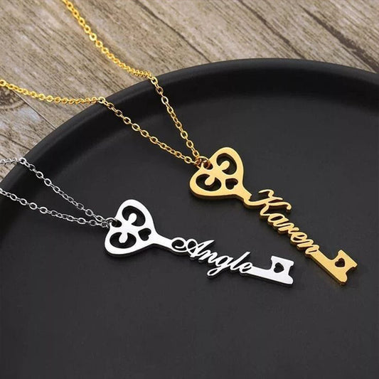 Custom Key Name Necklace