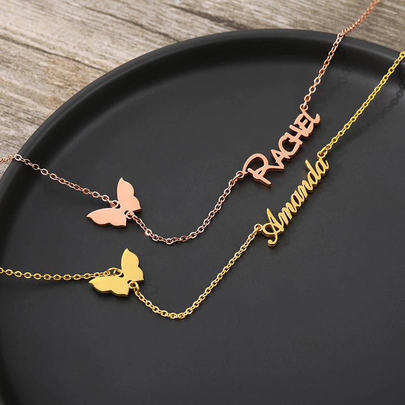 Flying Butterfly Name Pendant - Lavstra