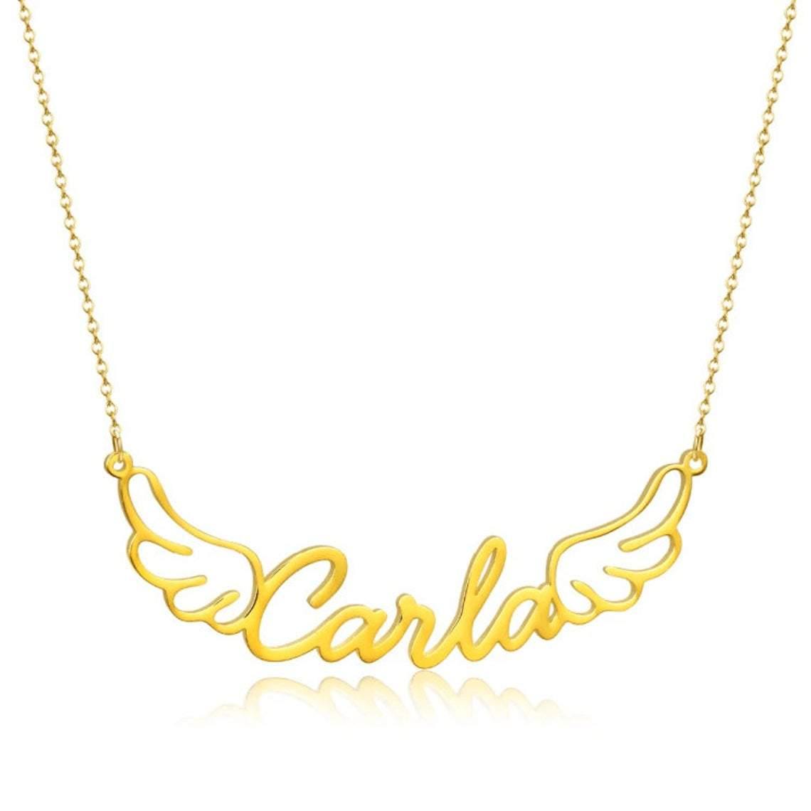 Flying Angel Wings Name Pendant - Lavstra