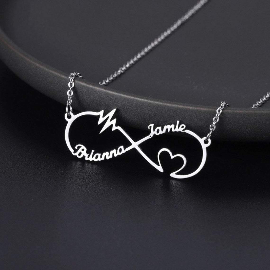 Infinity Heartbeat Name Pendant - Lavstra