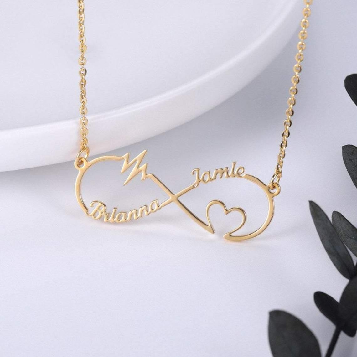 Infinity Heartbeat Name Pendant - Lavstra