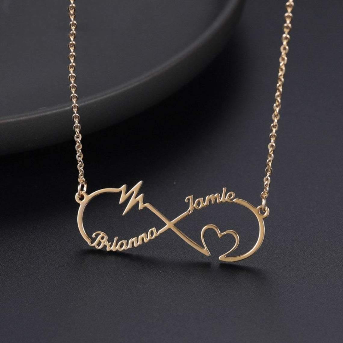 Infinity Heartbeat Name Pendant - Lavstra