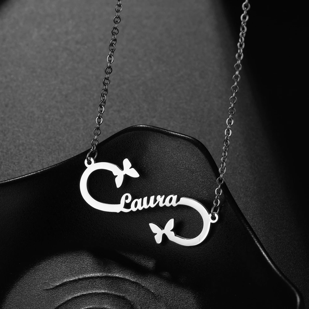 Infinity Butterfly Name Pendant - Lavstra