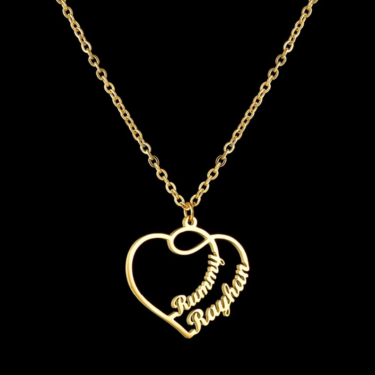 Couple Heart Name Pendant - Lavstra