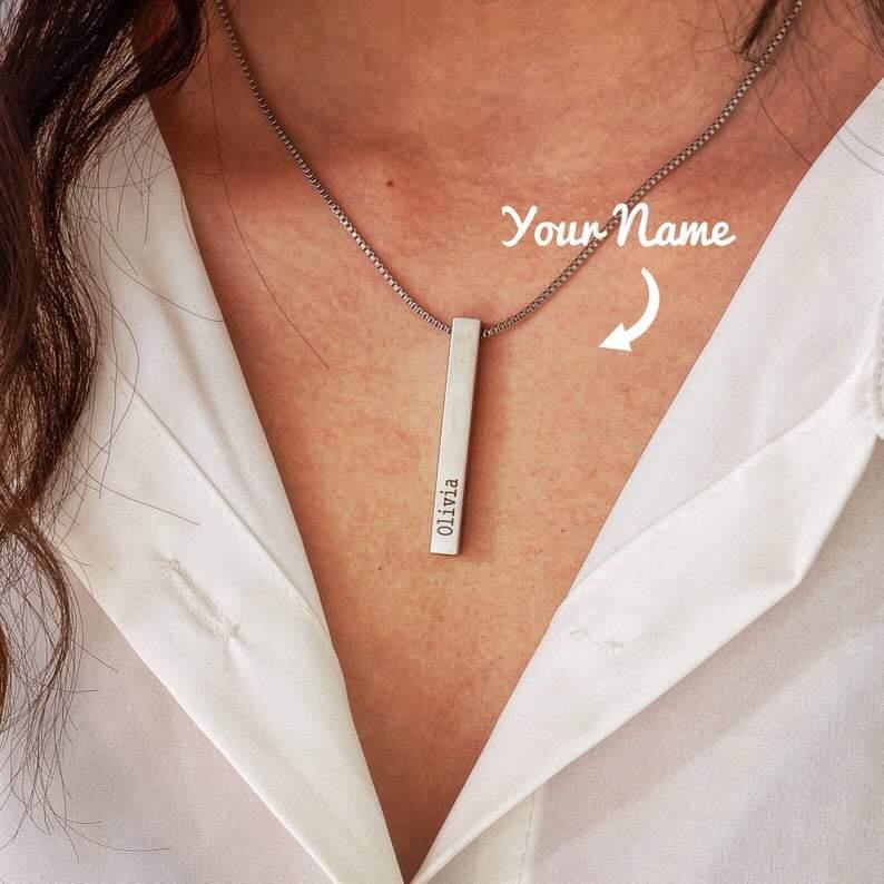 Bar deals name pendant