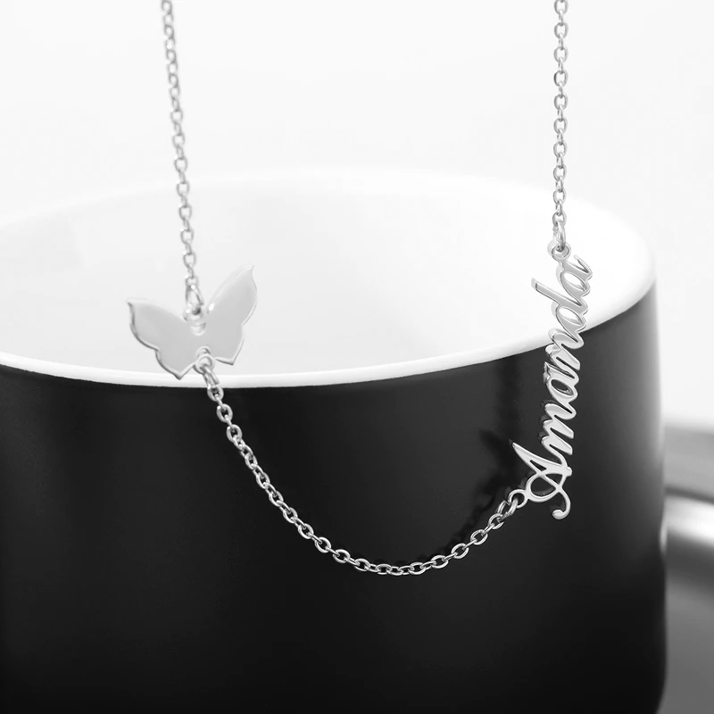 Flying Butterfly Name Pendant - Lavstra