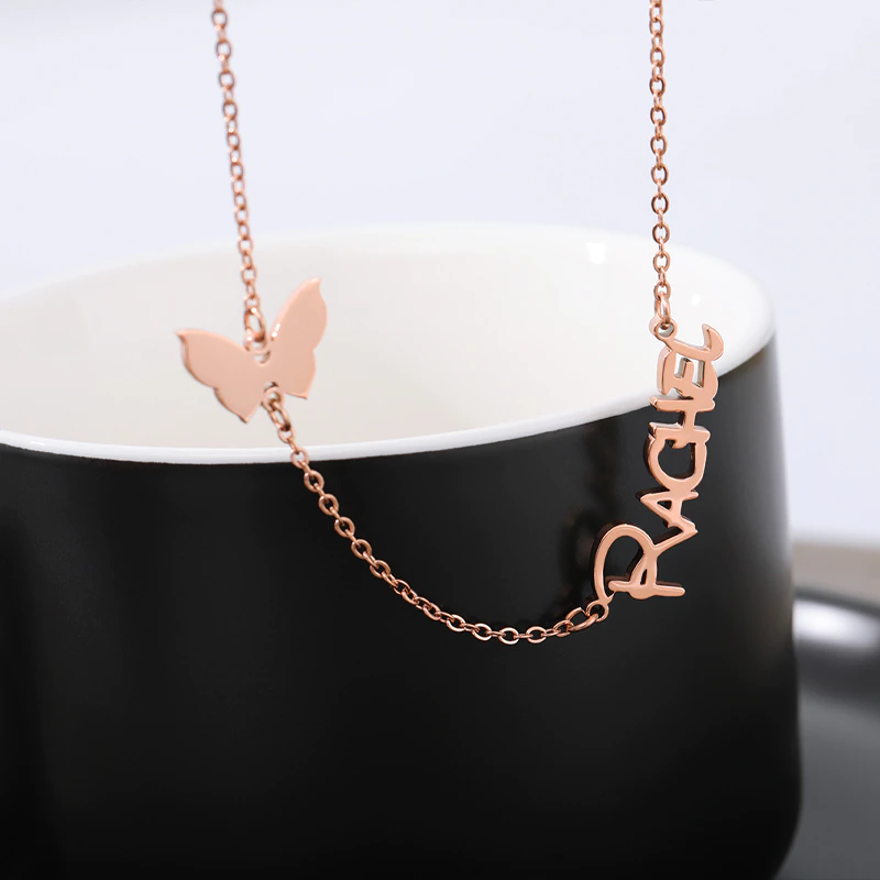 Flying Butterfly Name Pendant - Lavstra