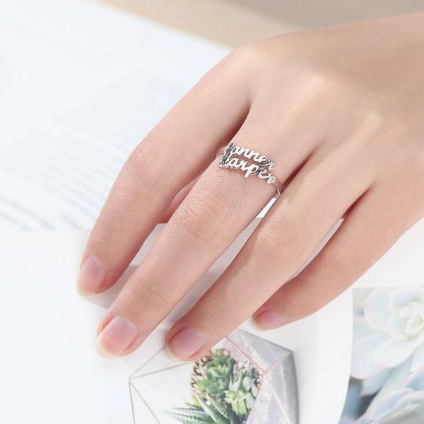 Two Name Customized Name Ring