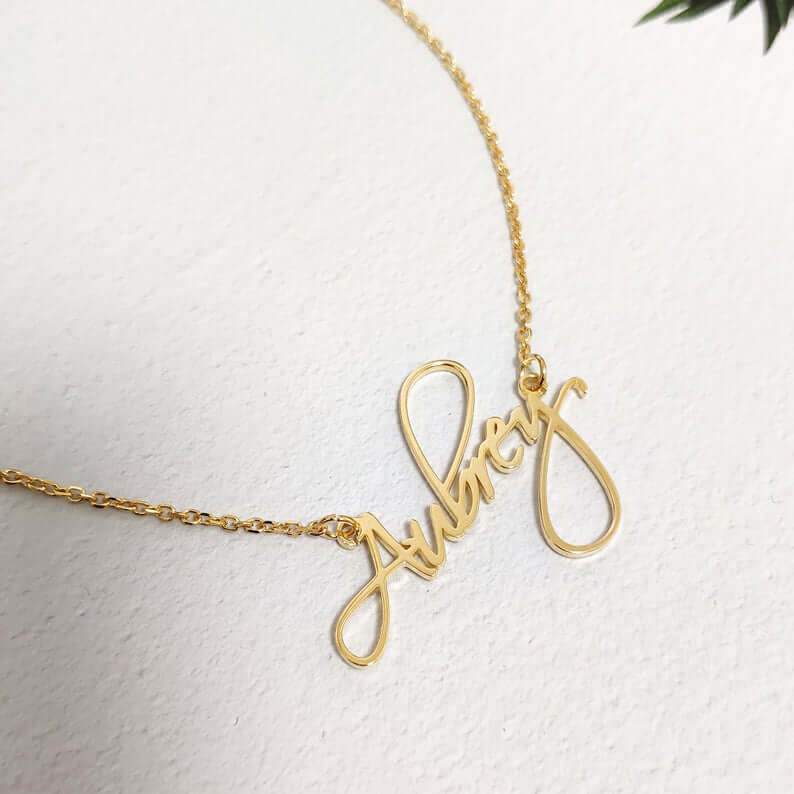 Curlicue Plated Name Necklace